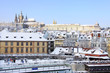 Romantic Snowy Prague gothic Castle, Czech Republic Romantic Snowy Prague gothic Castle, Czech Republic