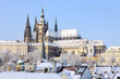 Romantic Snowy Prague gothic Castle, Czech Republic Romantic Snowy Prague gothic Castle, Czech Republic