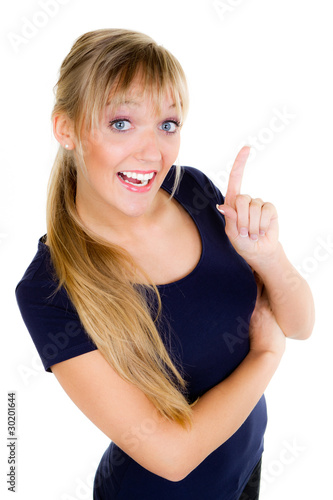 Photo: junge frau hat eine idee junge frau hat eine idee