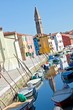 Burano church with its reflection, Venice Italy