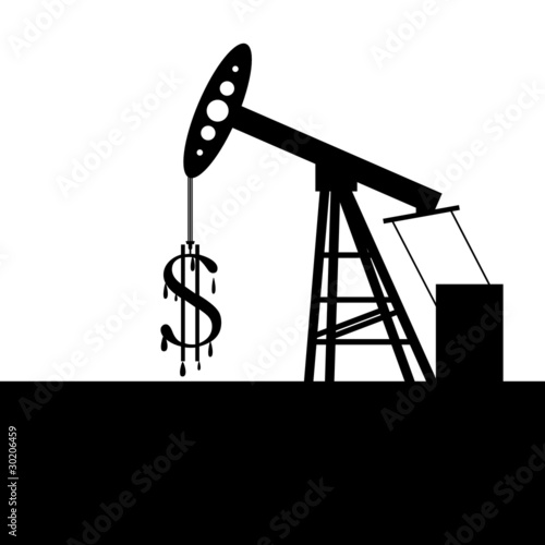 Illustration: Ölpumpe mit Dollarzeichen Ölpumpe mit Dollarzeichen