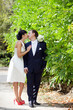 bride and groom outdoors