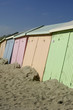 France, Berck, cabines colorées sur la plage