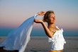 Girl with kerchief on the sunset Girl with kerchief on the sunset