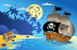 Night seascape with pirate ship 1 Night seascape with pirate ship 1