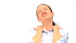 Woman having a neck pain