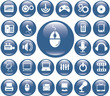 blue media buttons