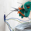 worker puts the wires