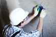 worker puts the wires