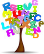 Albero con lettere colorate