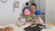 Family cooking together
