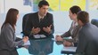 Business people taking notes