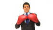 Businessman with red boxing gloves