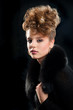beautiful fashion girl with makeup and coiffure