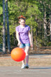 Photo: girl playing ball girl playing ball