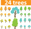 trees cute signs, vector
