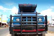 aged grunge old truck under  blue sky