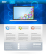 Blue shiny business website template layout