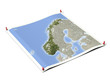 Norway on unfolded map sheet.
