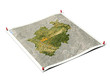 Northrhine-Westfalia on unfolded map sheet. Northrhine-Westfalia on unfolded map sheet.