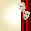 Comedy and Tragedy Masks With Courtain