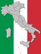 Umrisse Italiens auf Flagge Umrisse Italiens auf Flagge