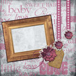 Photo frame for a girl with a flowers,  lace, tage