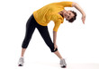 Young sporty woman exercises