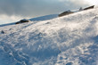 Winter snowy and windy mountain view