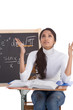 Indian college student woman studying math exam