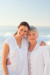 Smiling daughter with her mother
