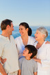 Happy family on the beach