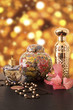Accessoires de beauté, fond or Accessoires de beauté, fond or