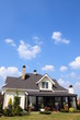 A new house with a garden in a rural area A new house with a garden in a rural area