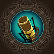 Stylized illustration of vintage microphone.