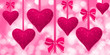 pink hearts hanging with bows pink hearts hanging with bows