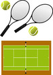 Vector: tennis racket and balls, vector tennis racket and balls, vector