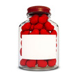 Glass bottle with red hearts Glass bottle with red hearts