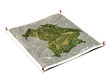 Bavaria on unfolded map sheet. Bavaria on unfolded map sheet.