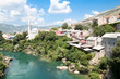 Panoramic view on famous toristic place Mostar