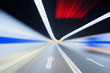 highway tunnel with motion blured