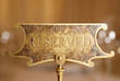 Reserved plate on restaurant table
