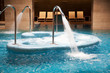 Empty Spa pool with waterfall jets, whirlpools and jacuzzi