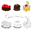 Set of cakes