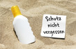 strand sonnencreme notiz schutz nicht vergessen strand sonnencreme notiz schutz nicht vergessen