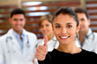 Patient with a group of doctors