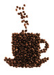 Cup Shape Formed By Bunch Of Coffee Beans