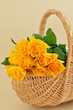 Yellow Roses in a Wicker Basket Yellow Roses in a Wicker Basket