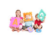 Kids having fun learning alphabet ABC Kids having fun learning alphabet ABC