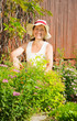 woman doing work in her garden